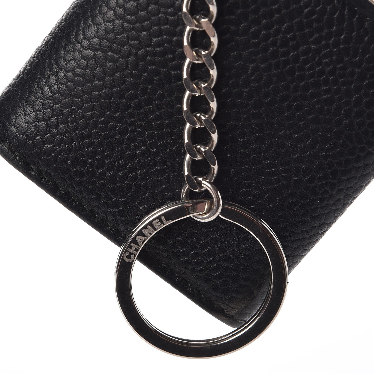 Chanel Caviar Photo Holder Key Chain Bag Charm Black 7 of 10