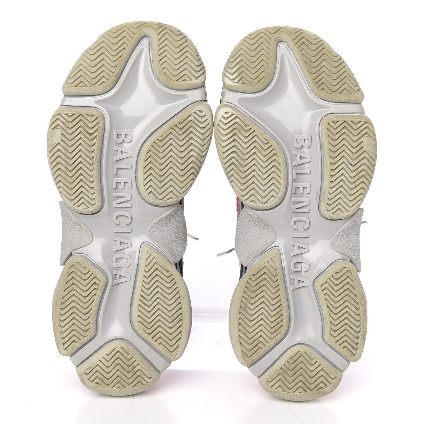 Fabric Mesh Womens Triple S Sneakers 38 Red Grey White
