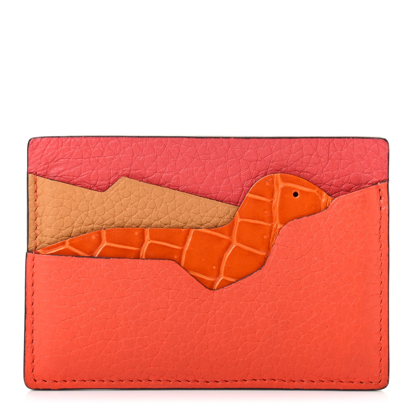 Togo Chevre Mysore Shiny Porosus Crocodile Histoire Naturelle Petit H Card Holder