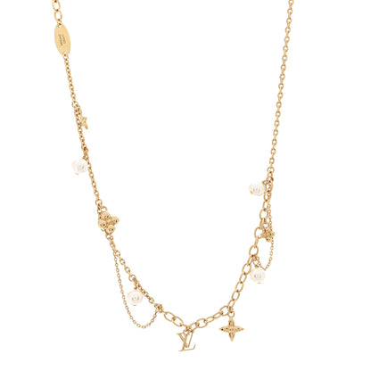 Louis Vuitton Metal Blooming Pearls Necklace Gold 1 of 7