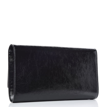 Saint Laurent Textured Patent Monogram Large Belle De Jour Clutch Black 3 of 9