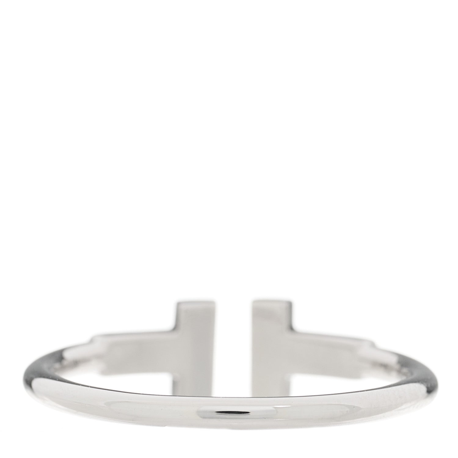 Tiffany 18K White Gold Diamond T Wire Ring 58 8.25 3 of 4