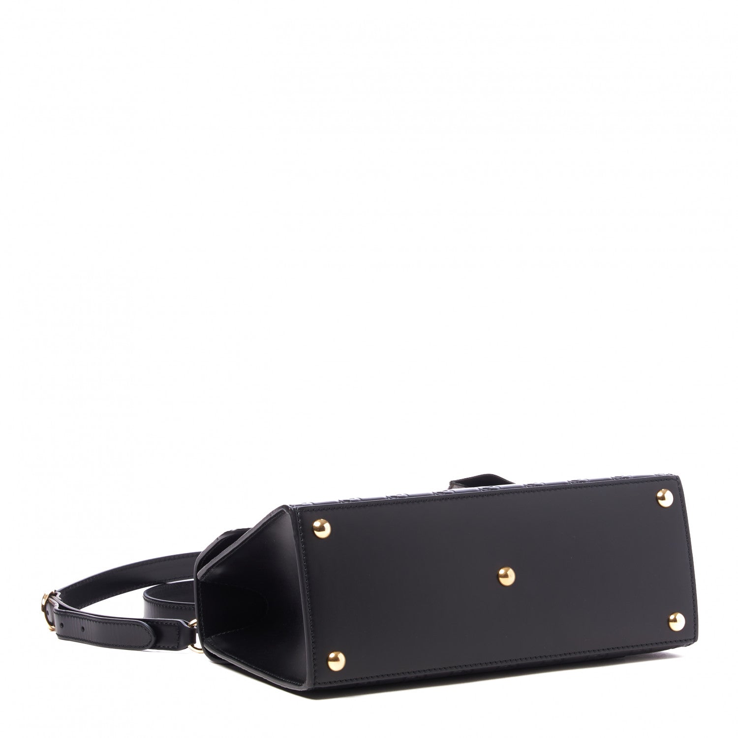 Gucci Guccissima Signature Small Padlock Top Handle Bag Black 3 of 8