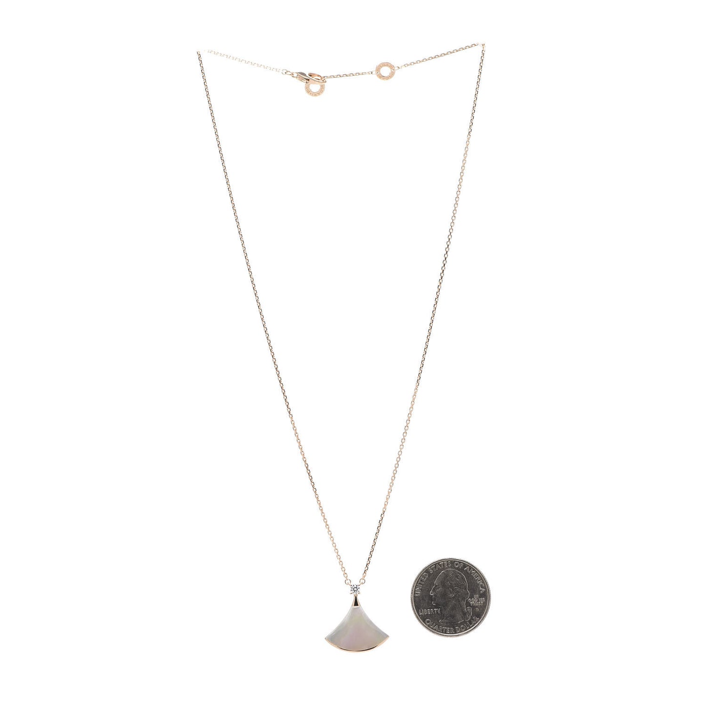 18K Rose Gold Diamond Mother of Pearl Divas' Dream Pendant Necklace