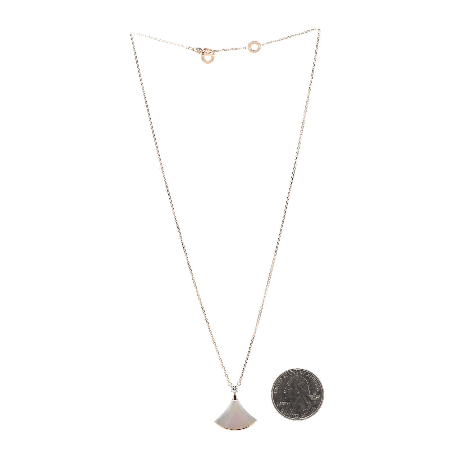 Bulgari 18K Rose Gold Diamond Mother of Pearl Divas' Dream Pendant Necklace 3 of 8