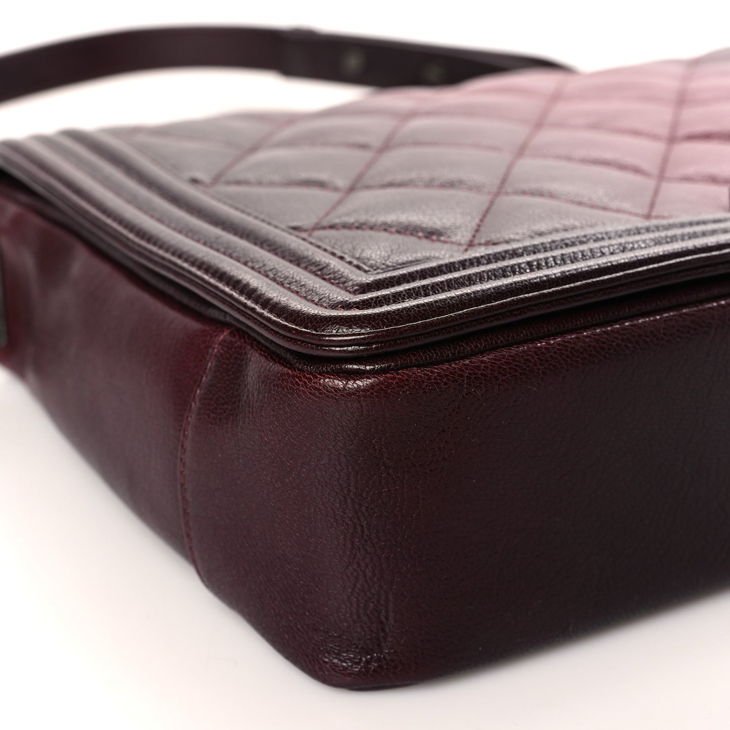Goatskin Ombre Faded Quilted New Medium Boy Flap Burgundy