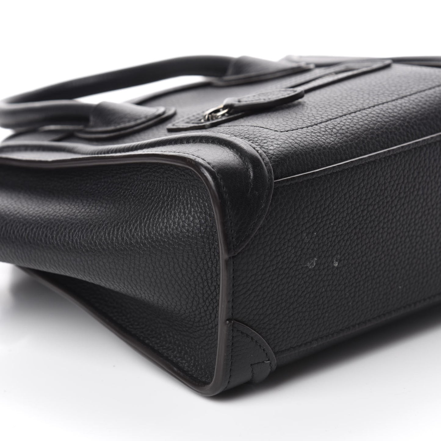Drummed Calfskin Nano Luggage Black