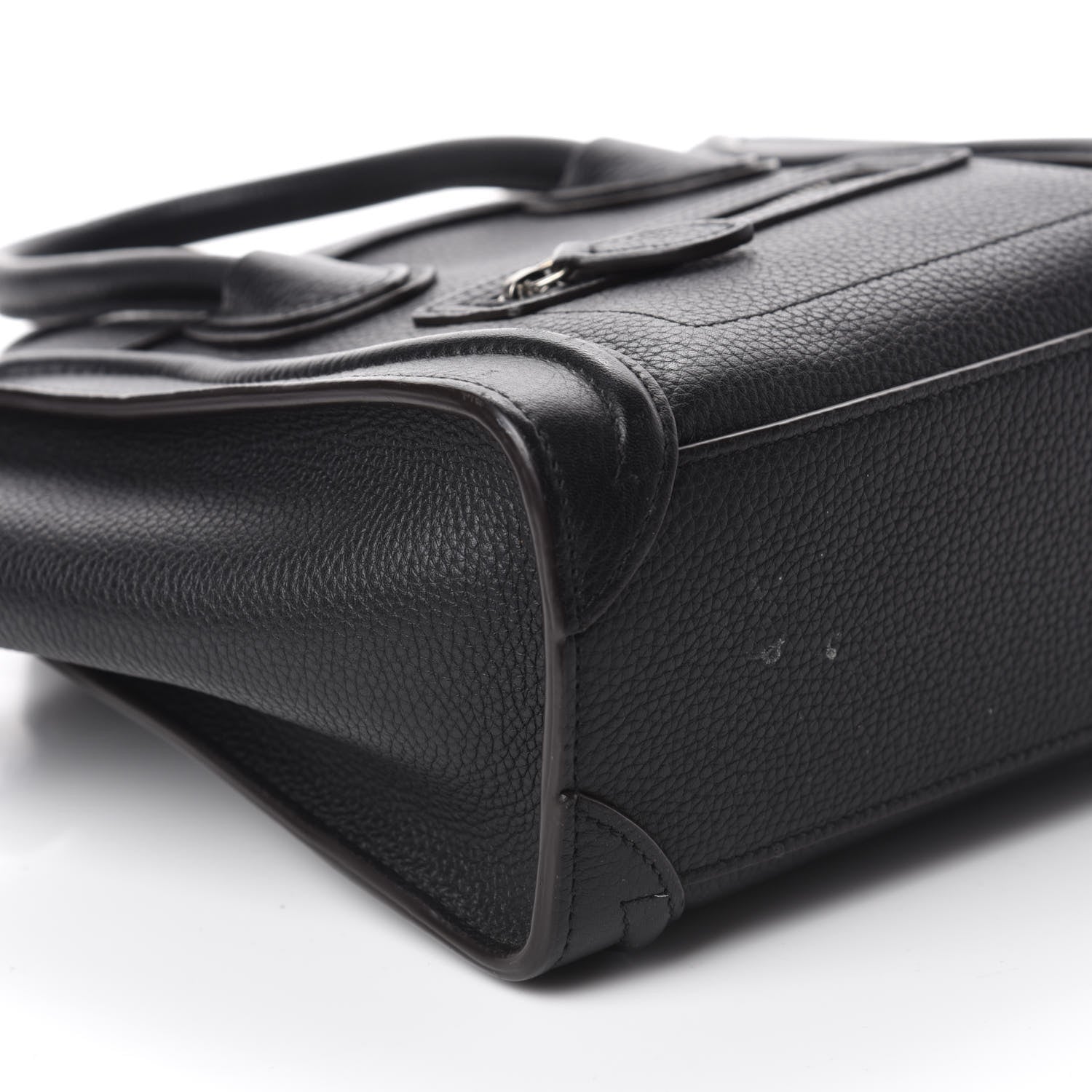 Celine Drummed Calfskin Nano Luggage Black 6 of 13