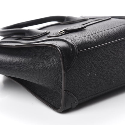 Celine Drummed Calfskin Nano Luggage Black 6 of 13
