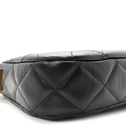 Chanel Crumpled Calfskin Quilted Braided CC Small Hobo Black 9 of 10