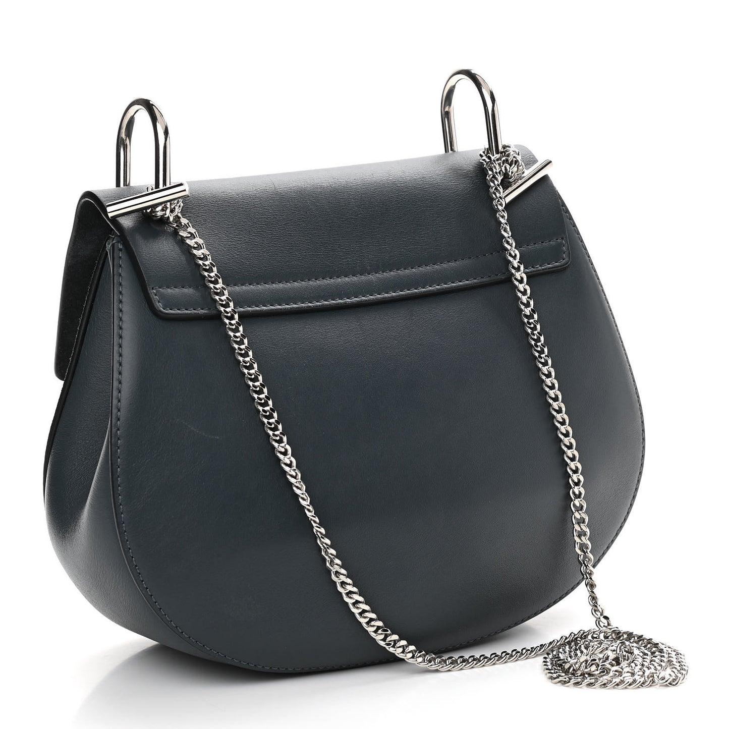 Suede Smooth Calfskin Mini Drew Shoulder Bag Silver Blue