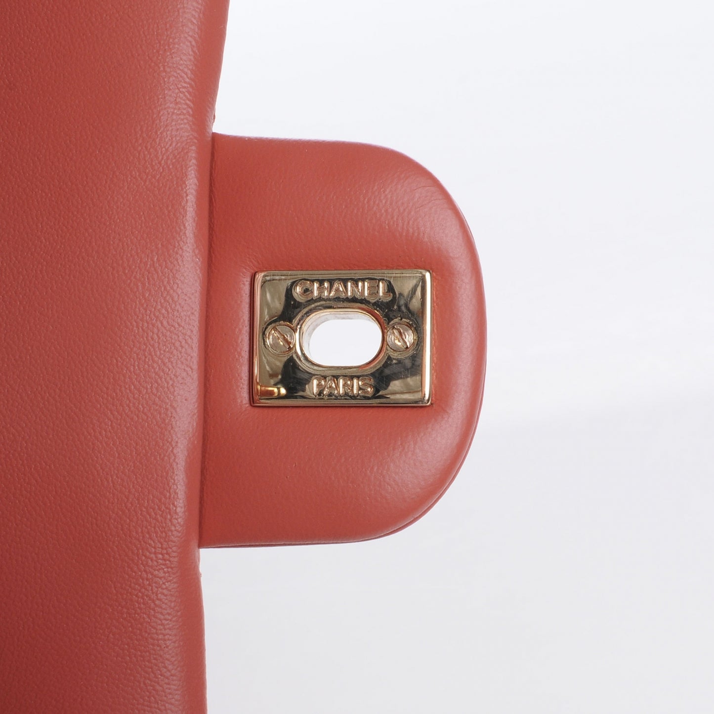 Lambskin Quilted East West Flap Coral