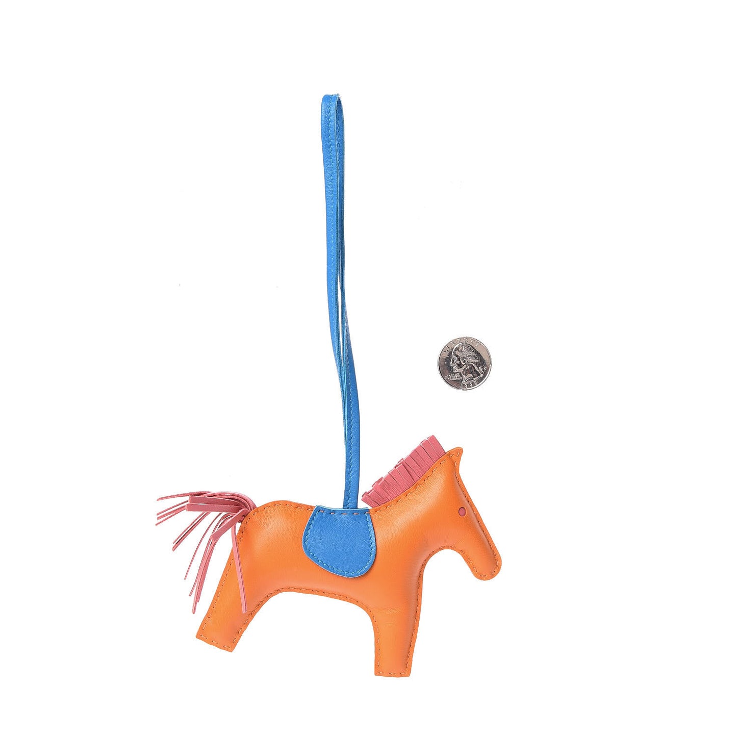 Milo Lambskin Grigri Rodeo Horse Bag Charm MM Orange Bleu Zanzibar Rose Azalee