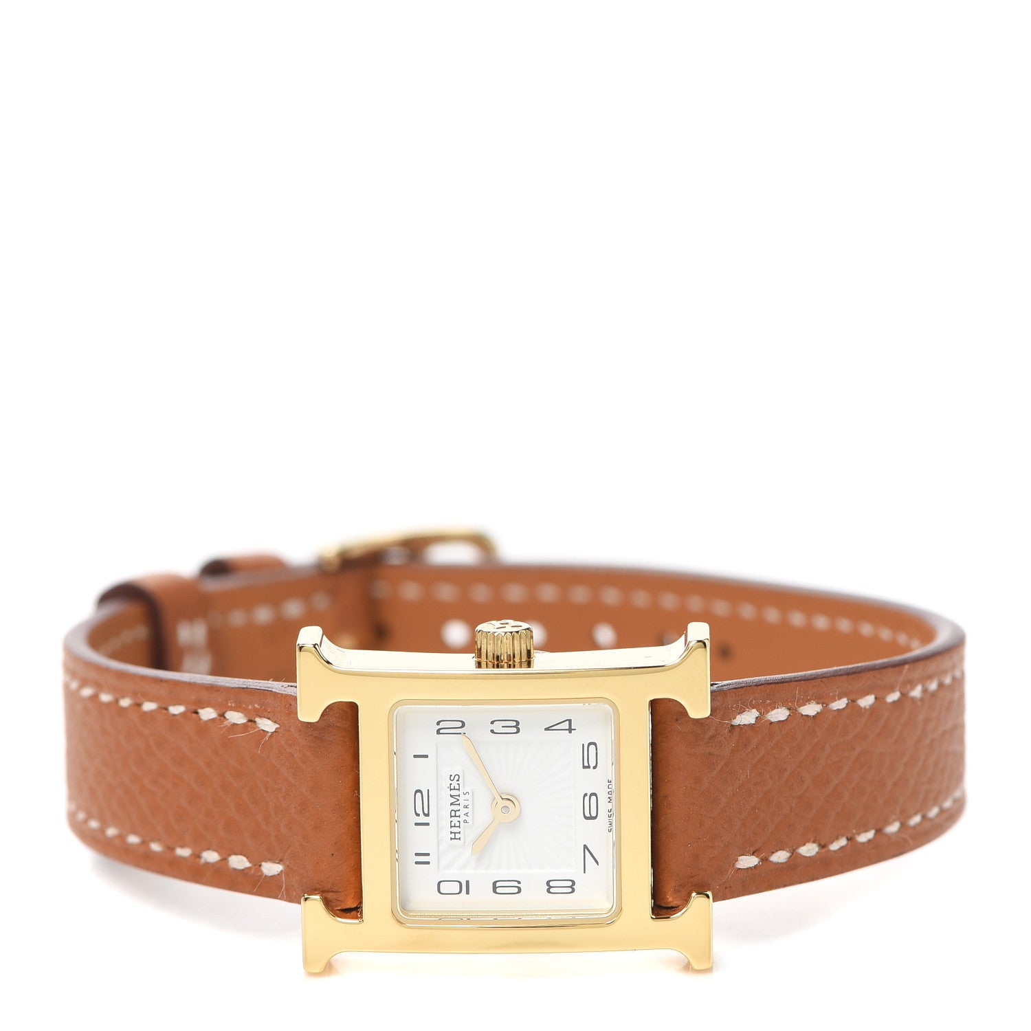 Hermes Stainless Steel Epsom 17.2mm Heure H Hour Quartz Watch Gold 2 of 5