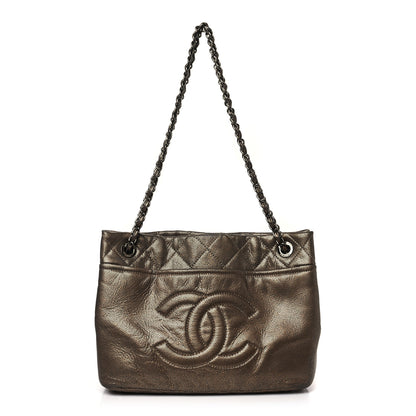 Chanel Metallic Caviar Quilted Large Timeless CC Soft Tote Bronze 1 of 9