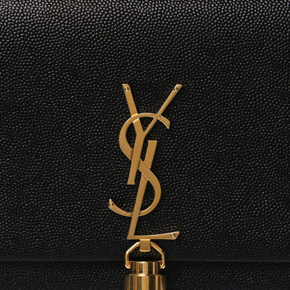 Saint Laurent Grain De Poudre Classic Monogram Kate Tassel Chain Wallet Black 7 of 10