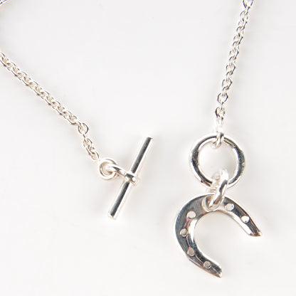 Hermes Sterling Silver Horseshoe Toggle Necklace 4 of 7