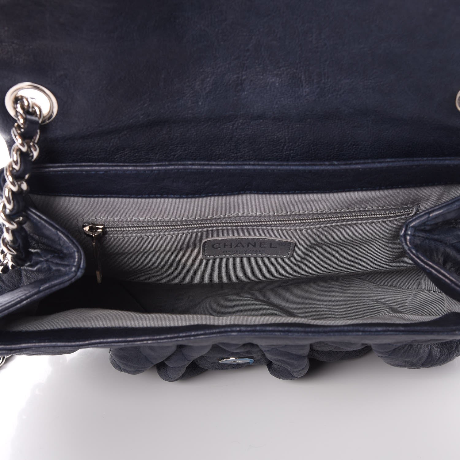 Chanel Washed Lambskin Quilted Medium Chain Around Messenger Blue 5 of 9