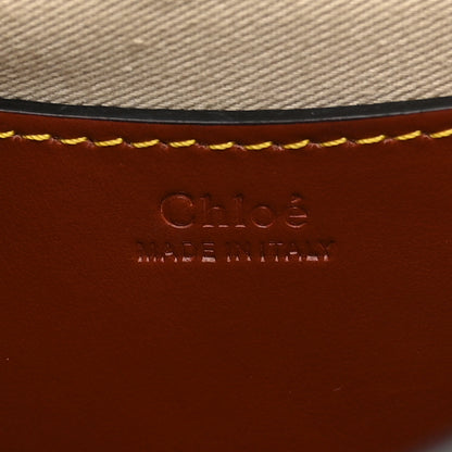 Chloe Calfskin Raffia Embroidered Small Tess Bag Sepia Brown 5 of 11