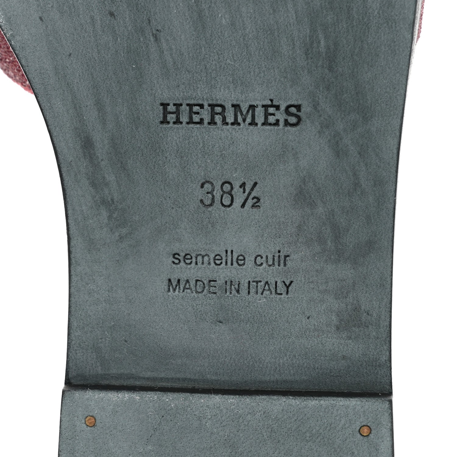 Hermes Suede Goatskin Crystal Powder Oran Sandals 38.5 Bois De Rose 6 of 10