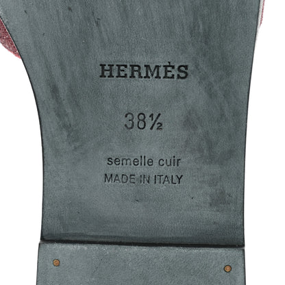 Hermes Suede Goatskin Crystal Powder Oran Sandals 38.5 Bois De Rose 6 of 10