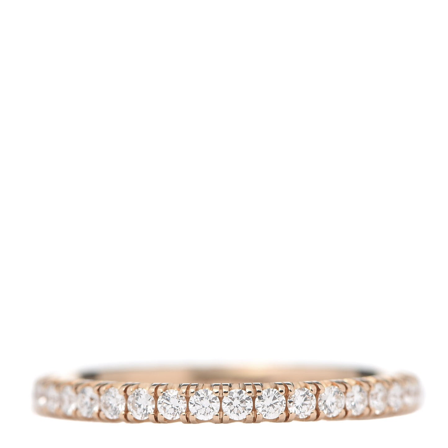 18K Pink Gold Diamond 2mm Etincelle de Wedding Band Ring 50 5.25