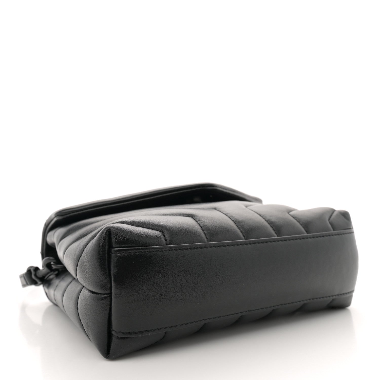 Saint Laurent Calfskin Y Quilted Monogram Monochrome Toy Loulou Crossbody Bag Black 4 of 10