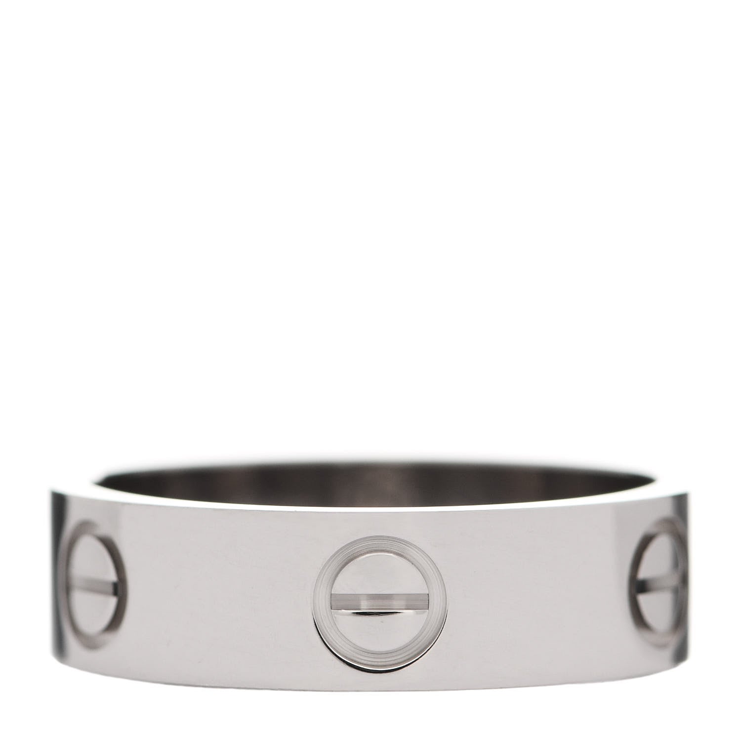 Cartier 18K White Gold 5.5mm LOVE Ring 55 7.25 1 of 6
