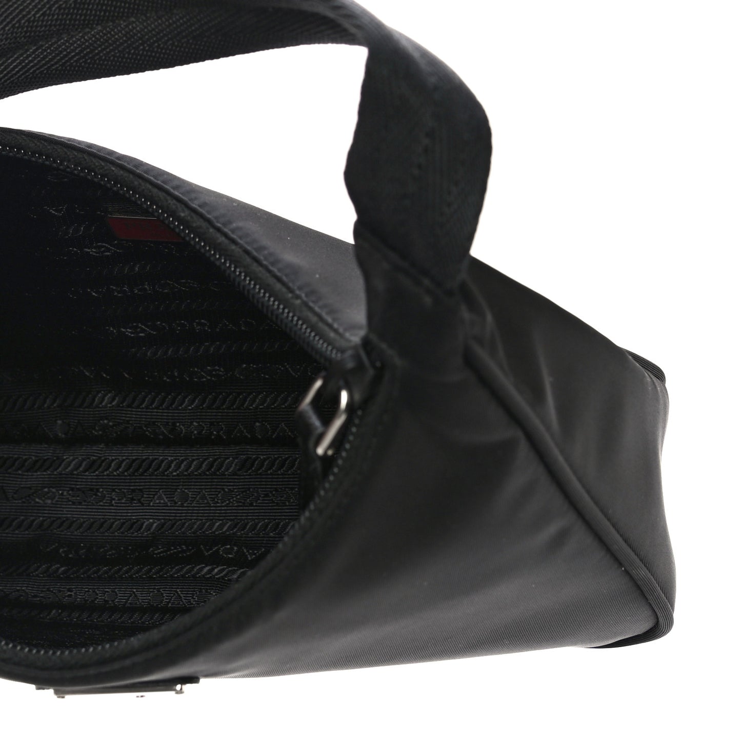 Tessuto Nylon Saffiano Lunar New Year Mini Re-Edition 2000 Bag Black Fuoco