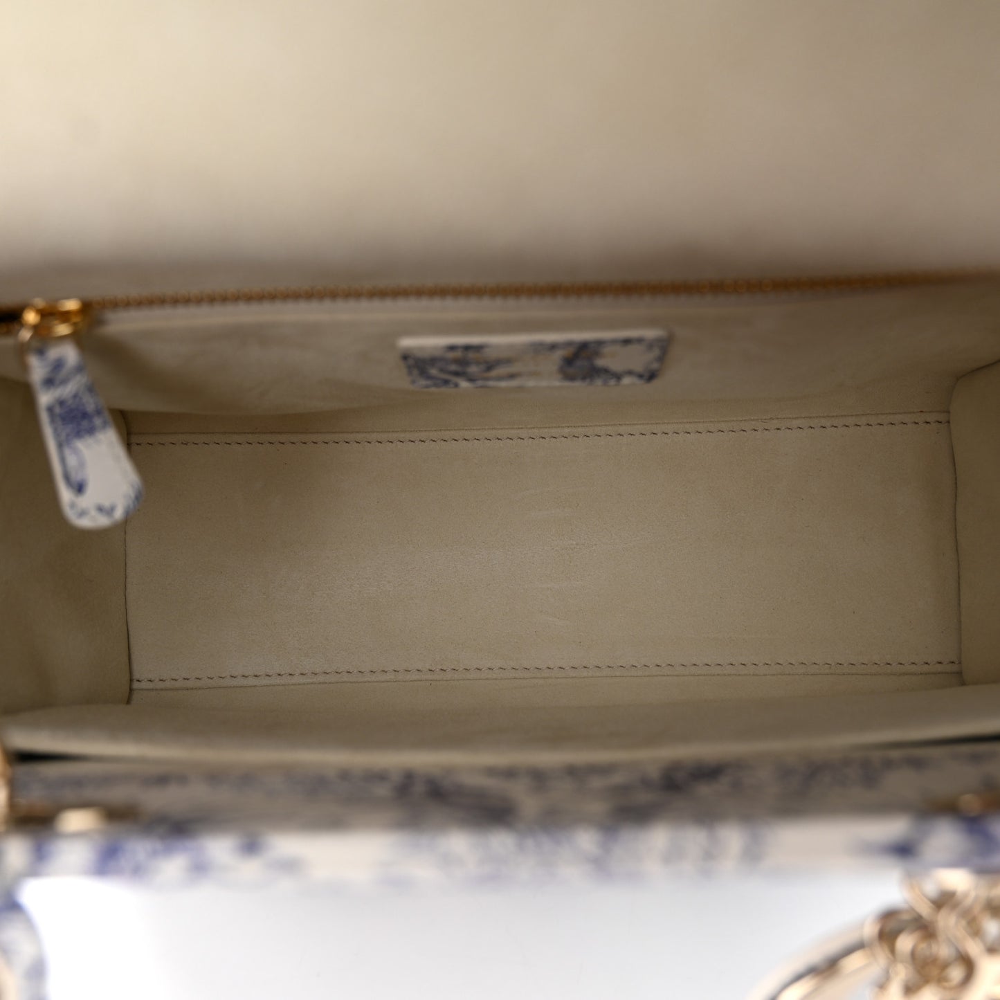 Calfskin Le Soleil Print Medium Lady Dior Blue Multicolor