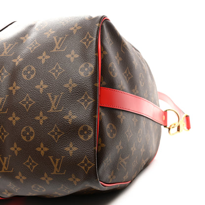 Louis Vuitton Calfskin Monogram Keepall Bandouliere 50 Coquelicot 9 of 9