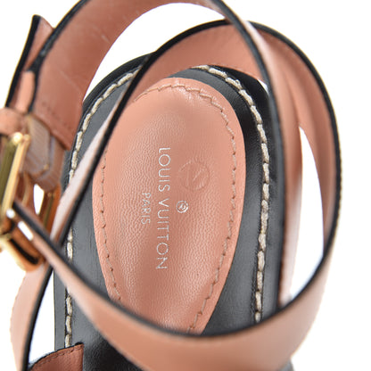 Louis Vuitton Calfskin Damier Ebene Passenger Flat Sandals 36 Venus Pink 12 of 14