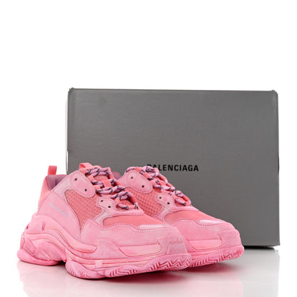 Balenciaga Fabric Mesh Distressed Womens Triple S Sneakers 40 Pink 8 of 8