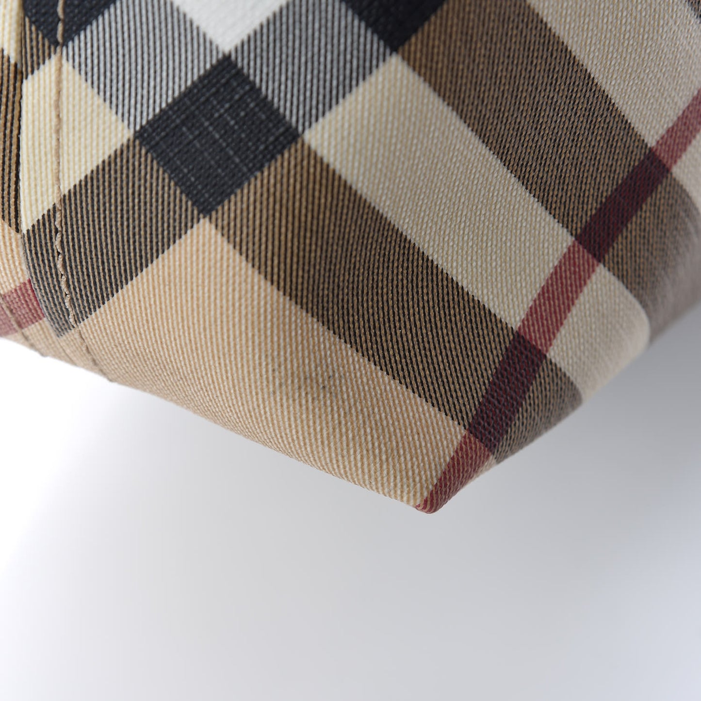 Patent Nova Check Shopper Tote Nickel
