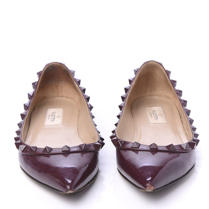 Valentino Garavani Patent Rockstud Ballerina Flats 36 Rubin 2 of 10