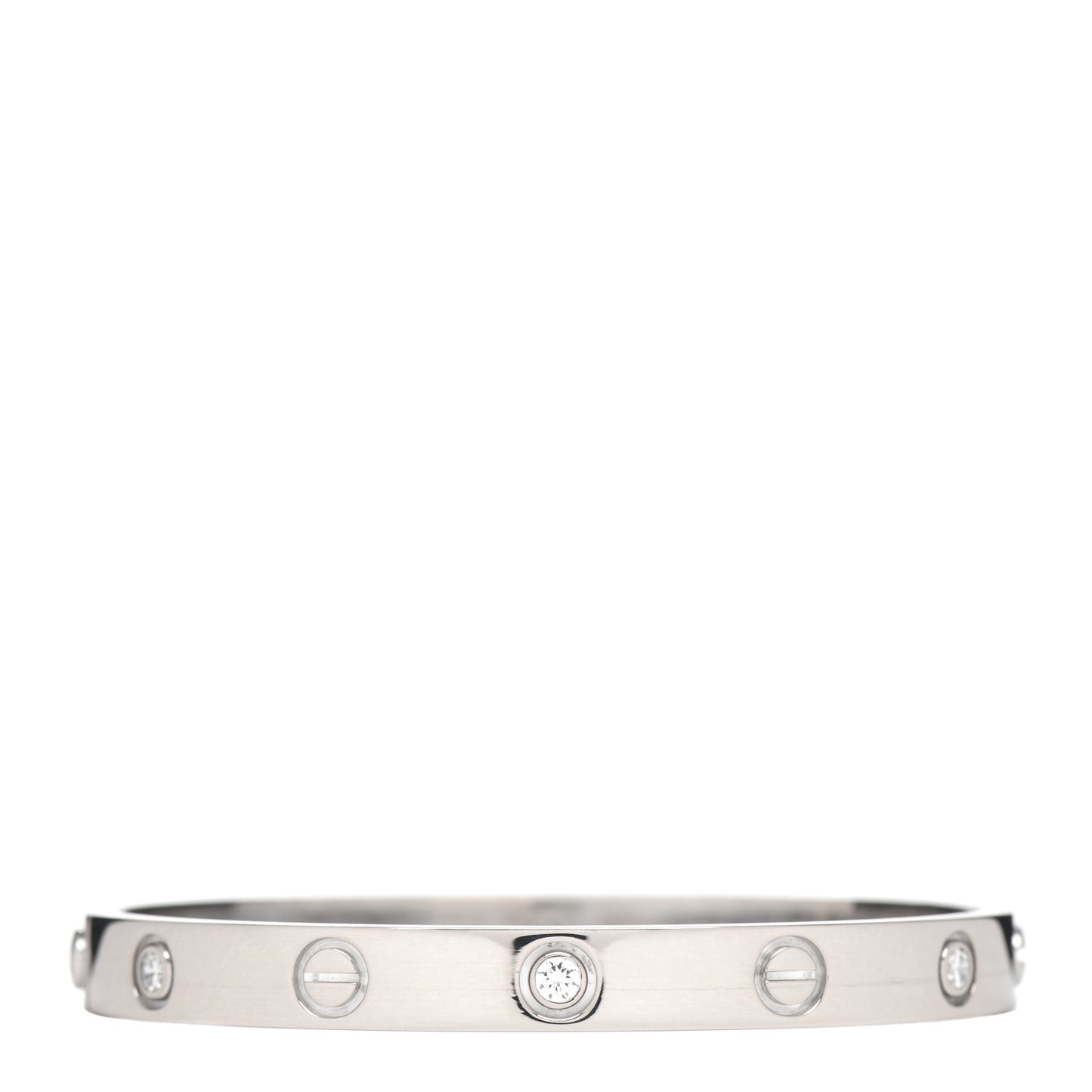 18K White Gold 6 Diamond LOVE Bracelet 16