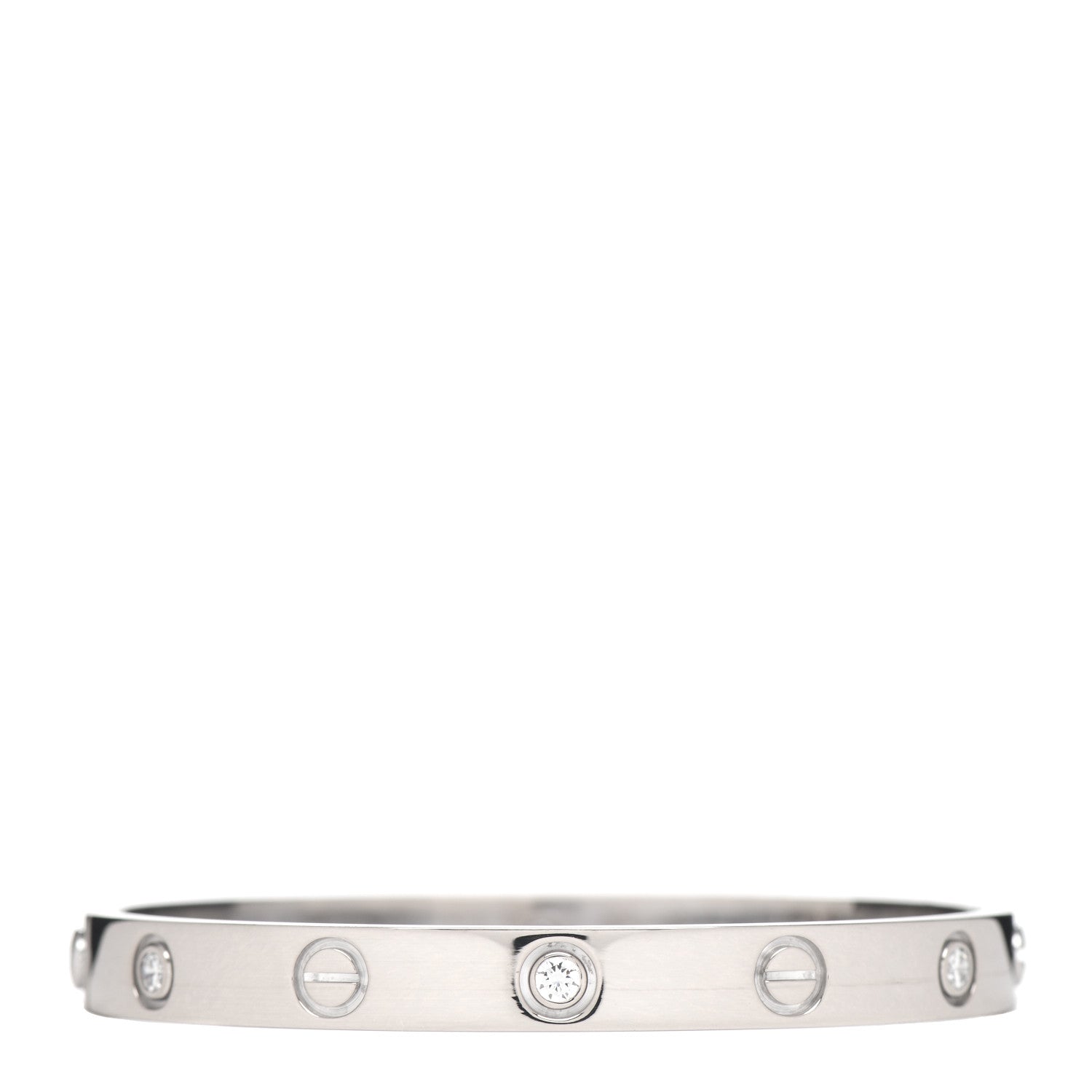 Cartier 18K White Gold 6 Diamond LOVE Bracelet 16 1 of 5