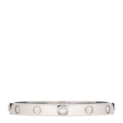Cartier 18K White Gold 6 Diamond LOVE Bracelet 16 1 of 5