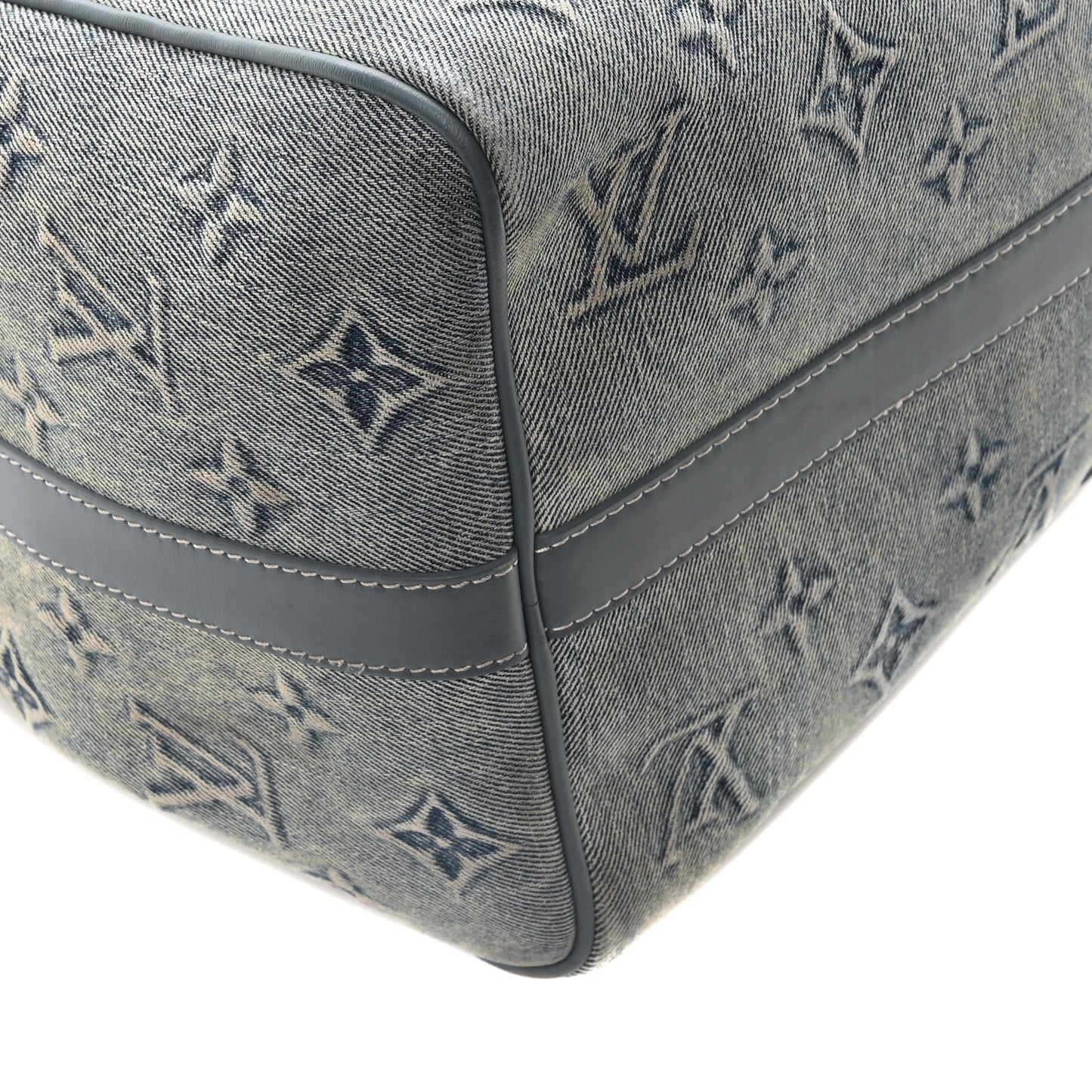 Monogram Washed Denim Keepall Bandouliere 50 Blue