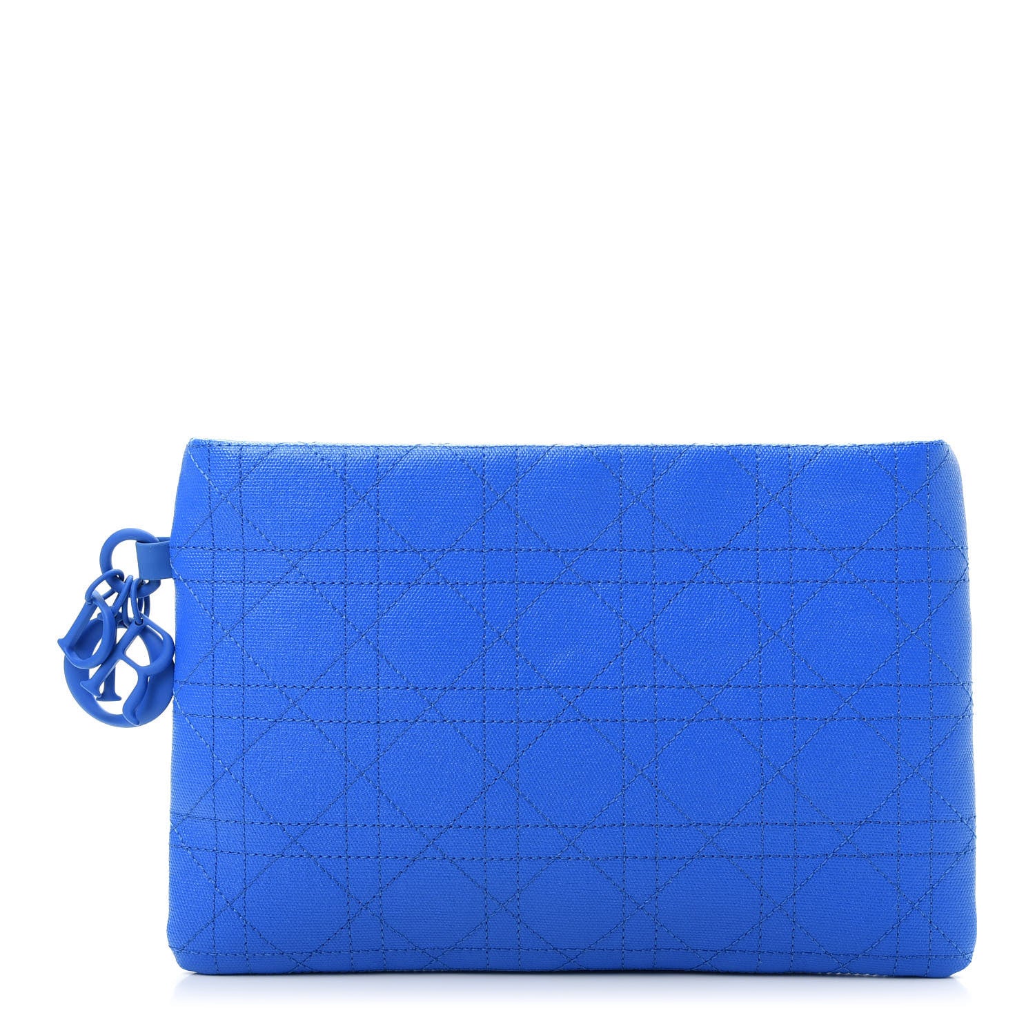 Christian Dior Ultra Matte Canvas Cannage Panarea Pouch Blue 1 of 8