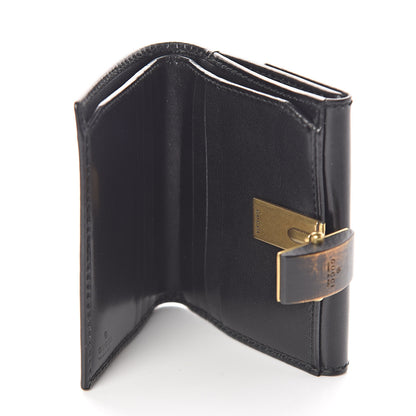 Gucci Calfskin Wood French Flap Wallet Black 5 of 7
