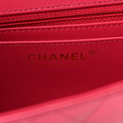 Chanel Shaded Patent Calfskin Quilted Mini Rectangular Flap Pink Dark Pink 5 of 8