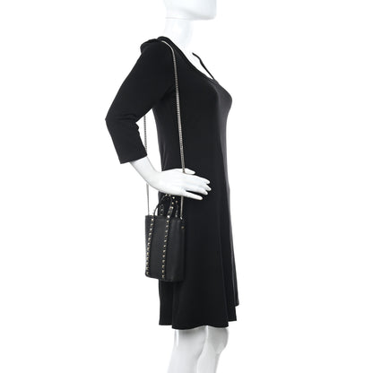 Valentino Garavani Pebbled Calfskin Rockstud North-South Crossbody Bag Black 2 of 9
