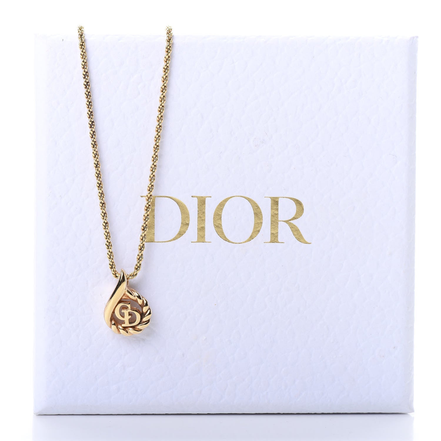 Christian Dior Metal Logo Necklace Gold 5 of 5