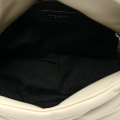 Saint Laurent Lambskin Quilted Small Loulou Puffer Monogram Chain Satchel Crema Soft 5 of 9