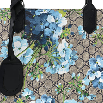 Gucci GG Supreme Monogram Blooms Medium Reversible Tote Beige Blue Navy 11 of 17