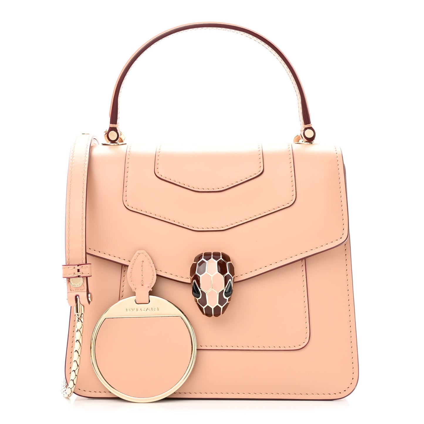 Calfskin Serpenti Forever Top Handle Carmel Topaz