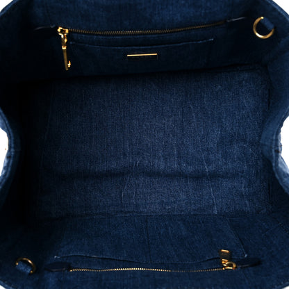 Prada Denim Logo Tote Bleu 4 of 10