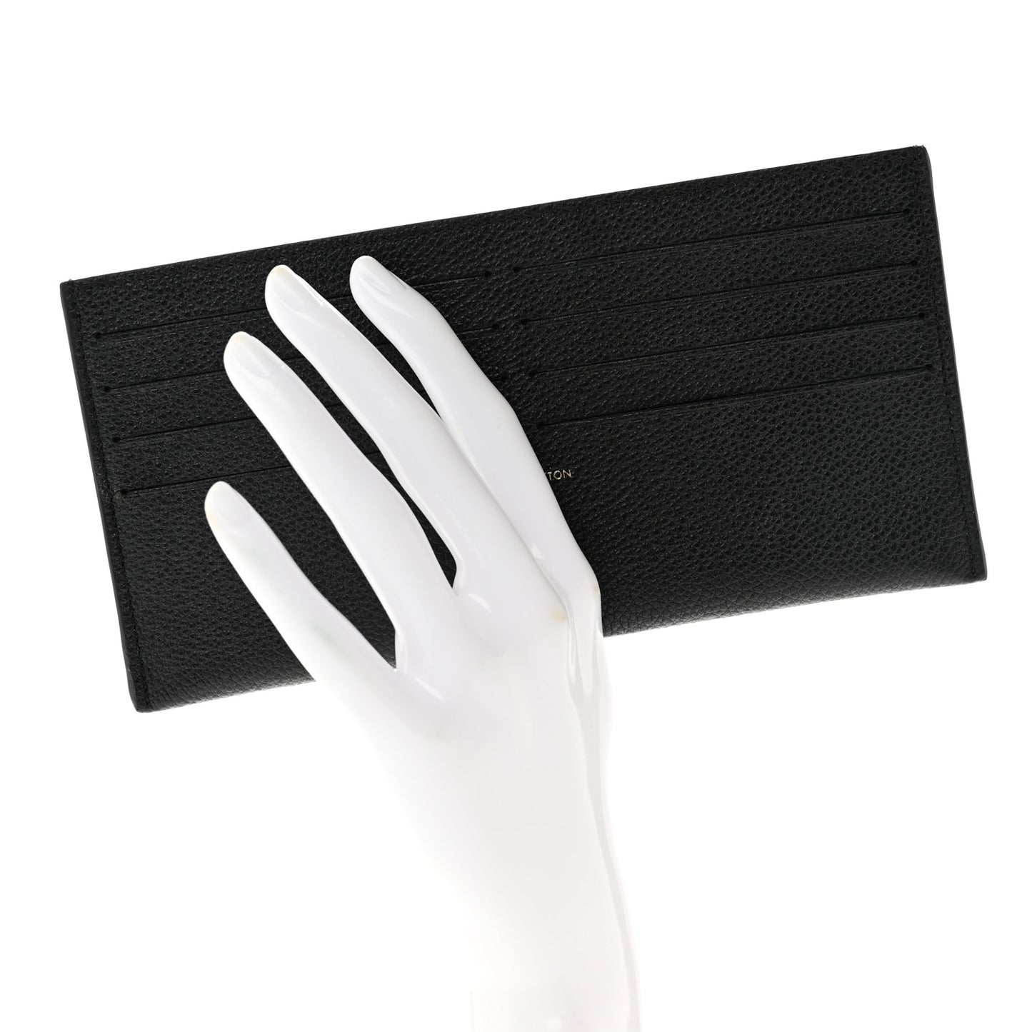 Calfskin Felicie Chain Wallet Card Holder Insert Black