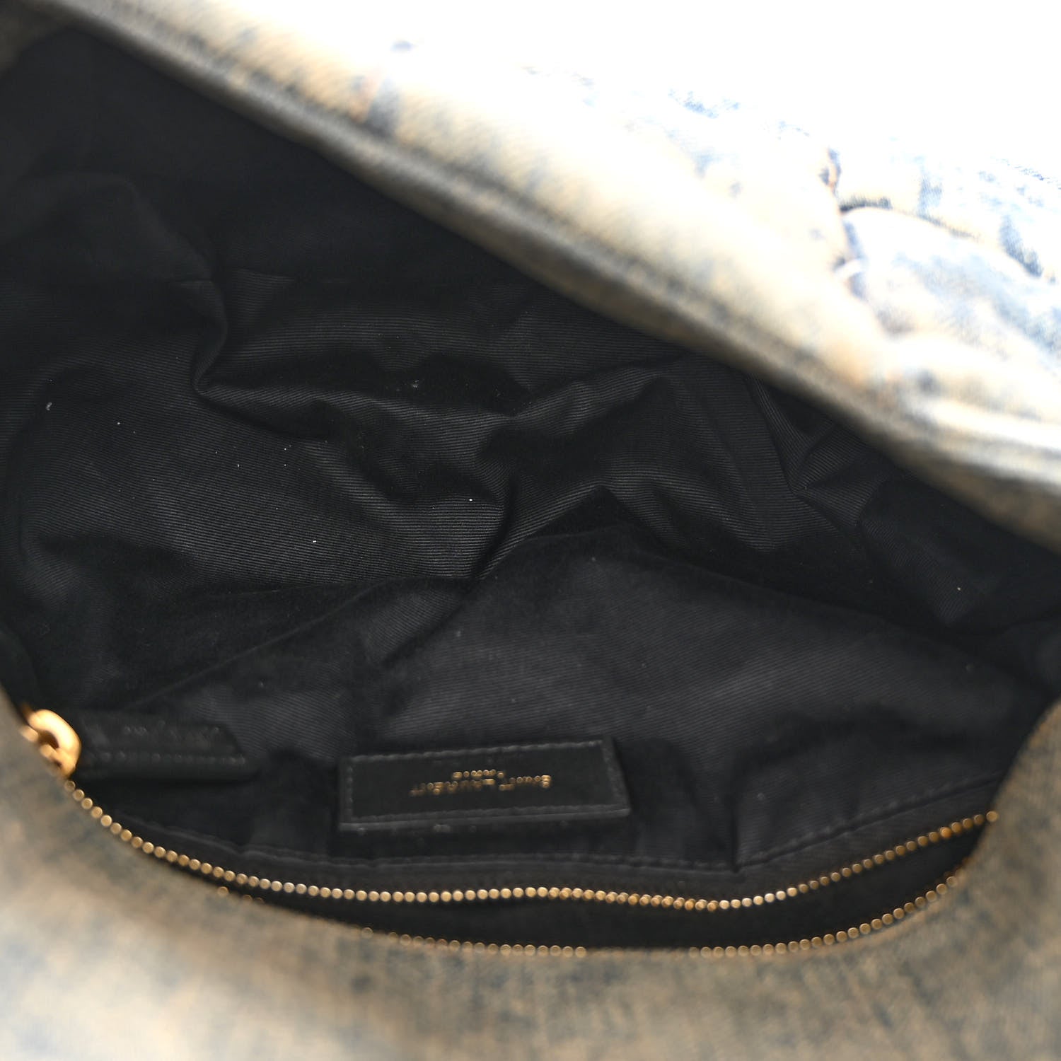Saint Laurent Denim Quilted Small Loulou Puffer Monogram Chain Satchel Rodeo Blue 9 of 11